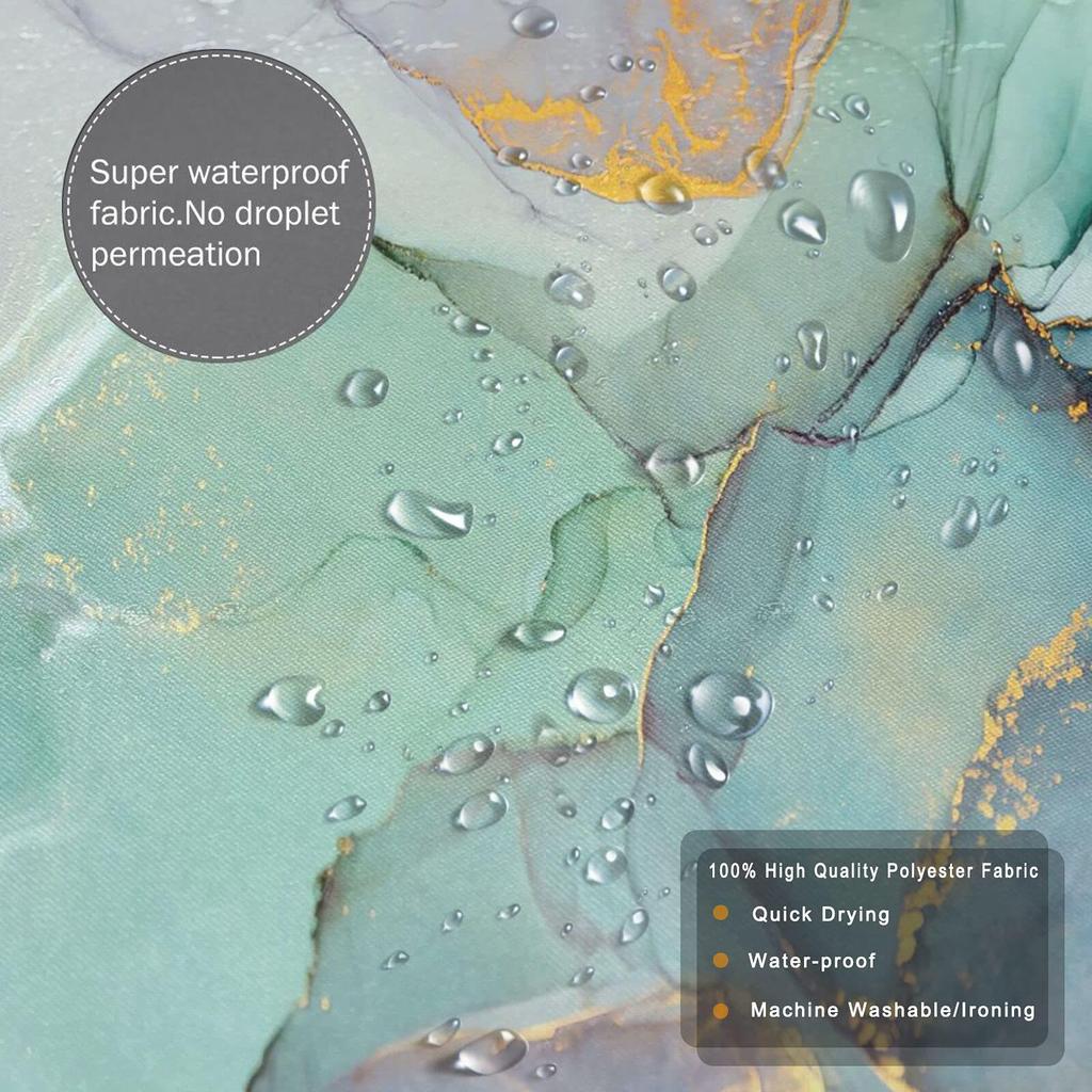 Комплект водонепроницаемых и устойчивых к плесени занавесок для душа с цифровой печатью – утолщенный полиэстер, установка без перфорации