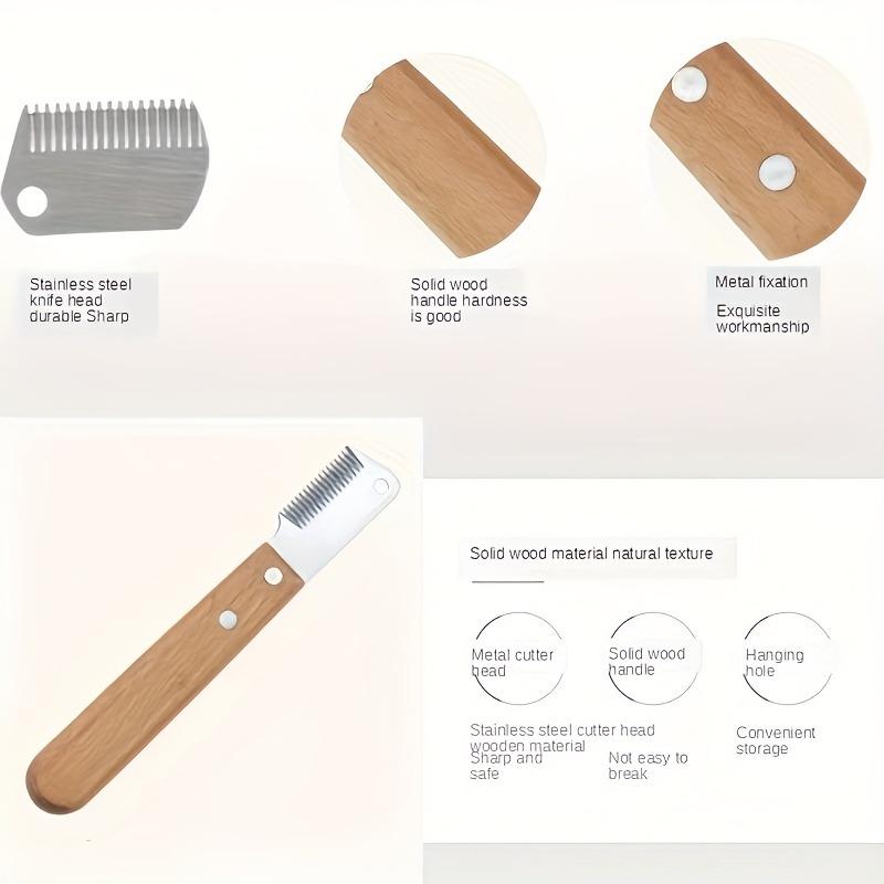 Durable Wooden Handle Pet Comb Practical Dog Hair Shedding Removal Grooming Accessory
