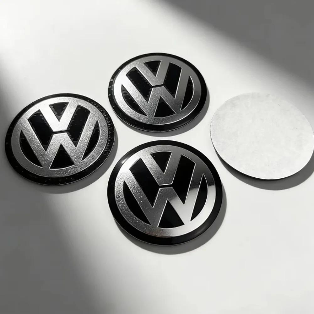 For VW Car Wheel Center Cover Stickers Hub Cap Badge 4Pcs 56/60/65mm For Volkswagen VW R Polo Passat Rline Golf Tiguan Jetta GTI Touran ES1
