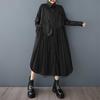 New Mesh Splicing Fashionable Loose Casual Shirt Dress