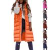Женская мода однотонный однобортный жилет средней длины из хлопка с капюшоном, приталенный кардиган, куртка, топ