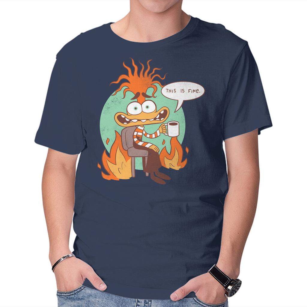 Unisex Crew Neck T-Shirt Anxiety Is Fine Graphic Short Sleeve Casual Tee