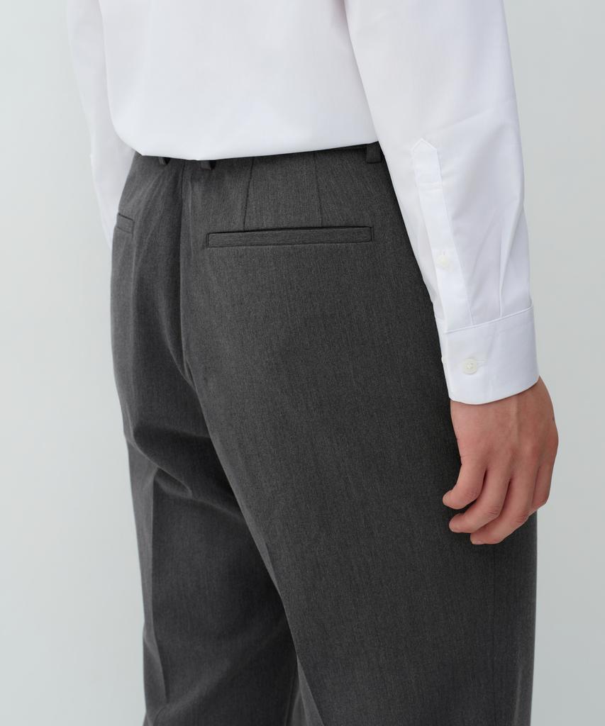MUSINSA STANDARD New Wide Hidden Banding Slacks [Medium Gray]