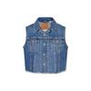 Levis Вареный Винтажный Джинсовый Жилет с Одинарным Воротником Женские жилеты Синий A4855-0000