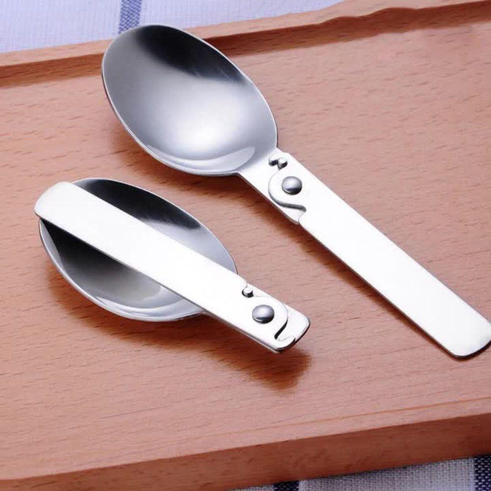 Kitchen Tool Hiking Cream Dessert Spoon Outdoor Tableware Soup Spoon Folding Spoon Travel Tableware