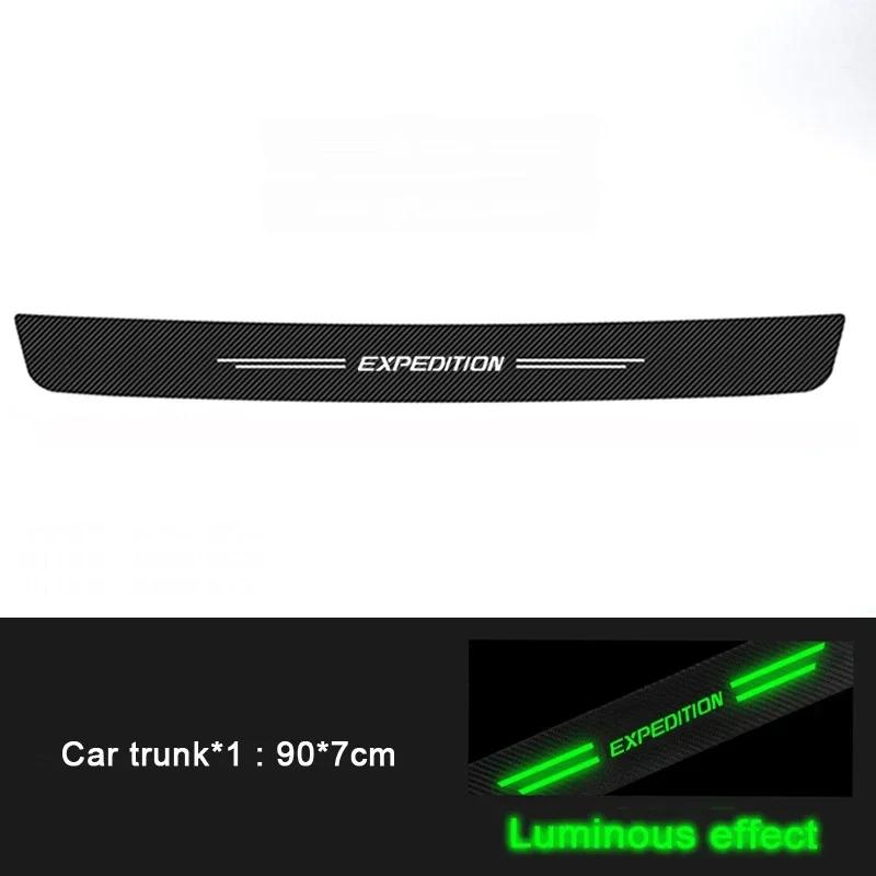 LKLB2 For Ford EXPEDITION Luminous Door Threshold Stickers Scuff Scratch Car Door Threshold Protective Trunk Strips Anti kick Stickers