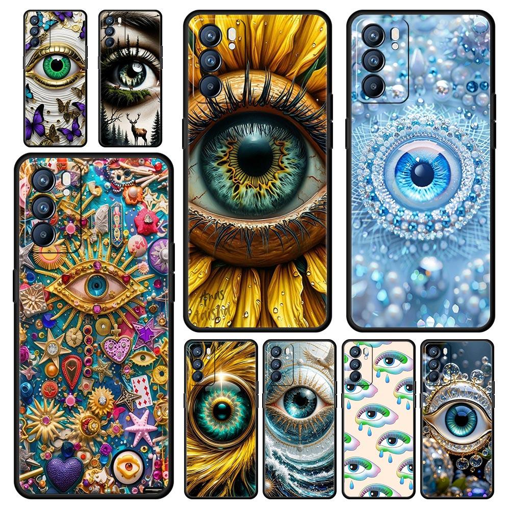 Модный Чехол для Телефона с Ресницами для Oppo A17 A31 A54 A57 A78 A79 A98 Find X5 X6 Reno 6 7 8 10 11 12 13 F Pro 5G Мягкий ТПУ Чехол