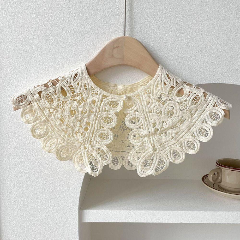 Pearl Decoration Shirt Collar Doll Collar Knitted Shawl Lace Fake Collar Clothes Accessories