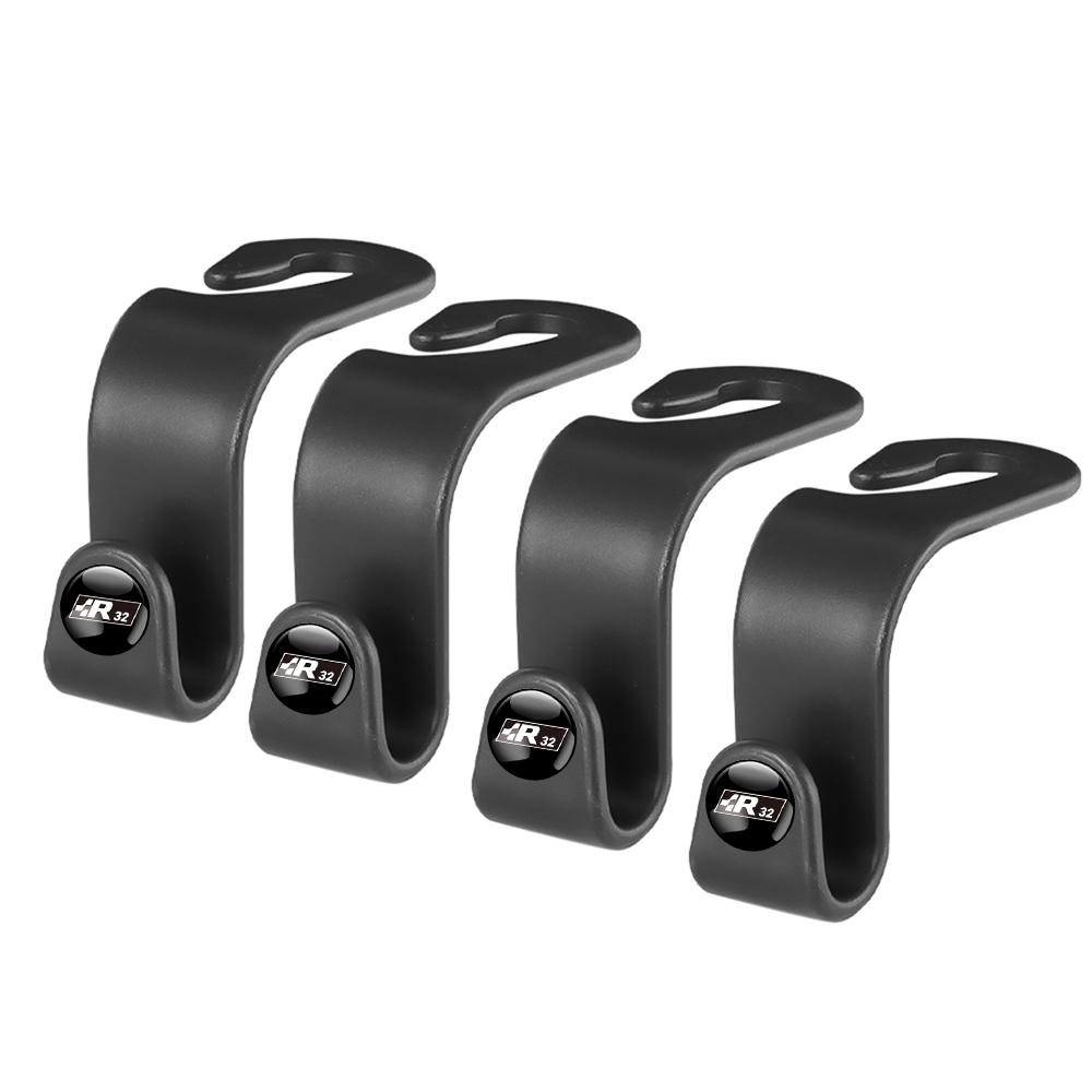 For Volkswagen n12/4pcs ABS Car Interior Seat Headrest Back Hanger Storage Hooks Valve Cap For VW R32 Golf Beetle EOS GTI Tiguan Passat Jetta MK4