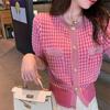 French Fragrant Pink Cardigan Sweater 2022 Spring Summer New Women Short Sleeve Gentle Knitting Cardigans