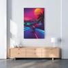 Украшение дома Synthwave Midnight Outrun холст HD печать на солнце плакат живопись гостиная настенная живопись модульная картина