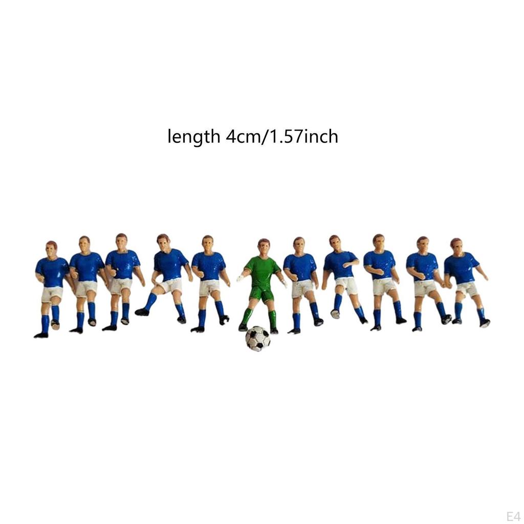 11 Pieces Miniature Football Player Figures Diorama Character Tiny People Model