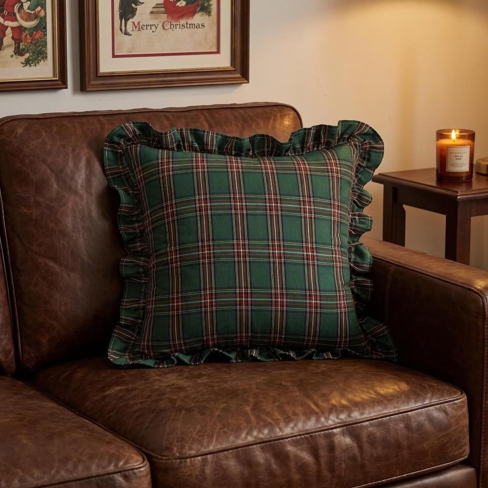 18x18 Inches Throw Pillow Covers Tartan Plaid Checkered Pillowcase For Couch Sofa