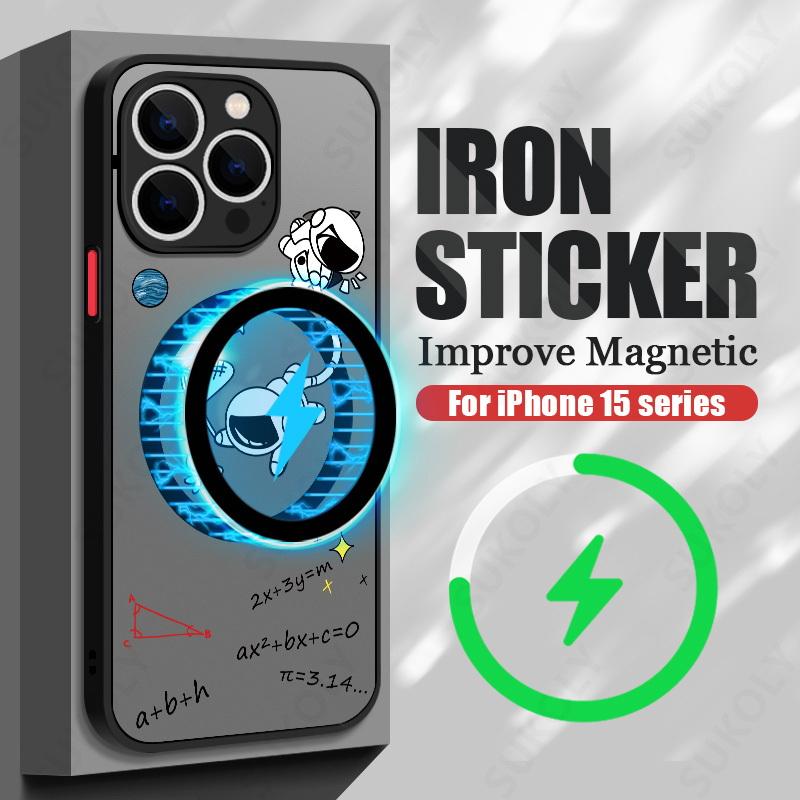 Для iPhone 15 Pro Max 14 15 Pro 13 14 15 Pro Max Мультяшный Астронавт Акриловый Чехол для Телефона с Поддержкой Magsafe Беспроводной Зарядки Задняя Крышка