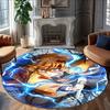 1pc Agatsuma Zenitsu  Carpet, Round Rug, Comfortable, Suitable for Entryways, Living Rooms, Office, And Bedrooms, Christmas Decoration