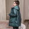 Autumn Winter Thicken Warm Long Parka Women Solid Color Loose Puffer Hooded Coat Jackets Outwear