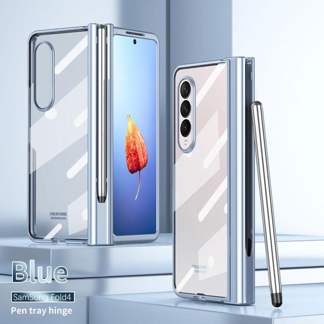 Чехол для телефона с держателем S Pen/Общий шарнир для Samsung Galaxy Z Fold 3, 2, 4, 5 г, без защитного стекла, ультратонкий чехол