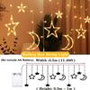 Star Moon String Light Battery Power Christmas Garland Fairy Lamp 3.5m LED Curtain Light for Garden Wedding Party Festival Decor
