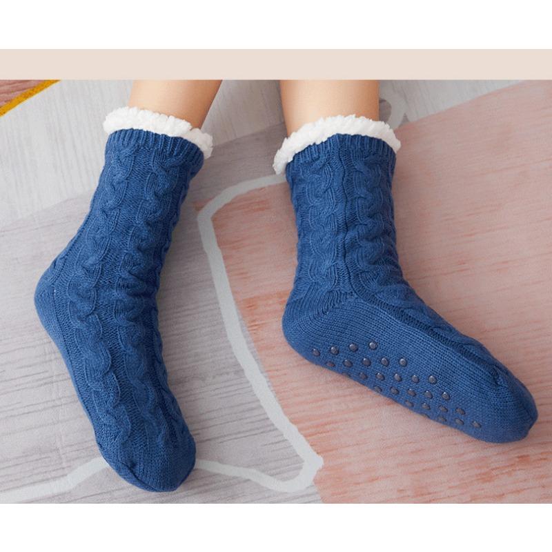 Носки-тапочки, рождественские носки, носки-ковры, женские осенне-зимние с бархатной средней трубкой