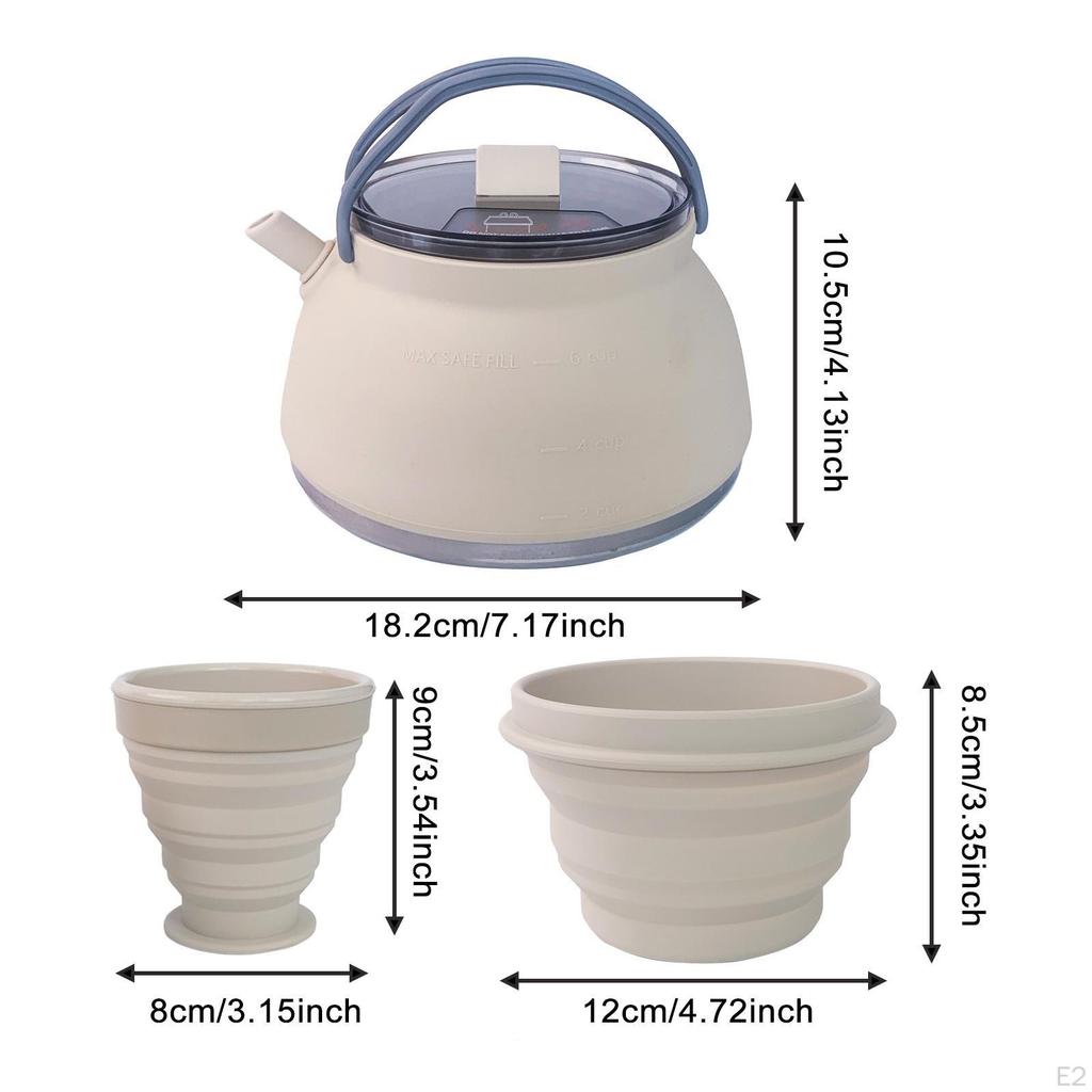 Camping Kettle Tea Coffee Pot Folded 1.5L Teapot Multipurpose Outdoor Travel Cook for