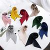 New Women Ribbon Silk Scarf Solid Beautiful Girls Hair Band Bag Handle Wraps Neckerchief  Autumn Small Neck Scarves