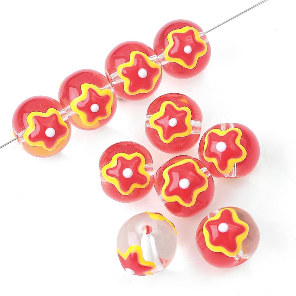 2 шт./пакет, ручная роспись, забавные цветные стеклянные бусины для DIY ожерелье, браслет, серьги, изготовление ювелирных изделий, аксессуары для рукоделия