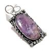 Natural Russian Charoite Gemstone 925 Sterling Silver Gift Pendant 2.32" H4C59