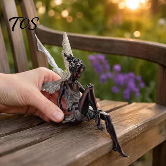 Flower Fairy Garden Statues Ornaments, Resin Miniature Figurines with Butterfly Wings for Pastoral Style Sculptures Indoor Outdoor Decor, Waterproof