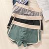 Men Boxer Briefs Mid-rise Elastic Waistband Shorts Underwear Striped Print Patchwork Color U-Convex Panties