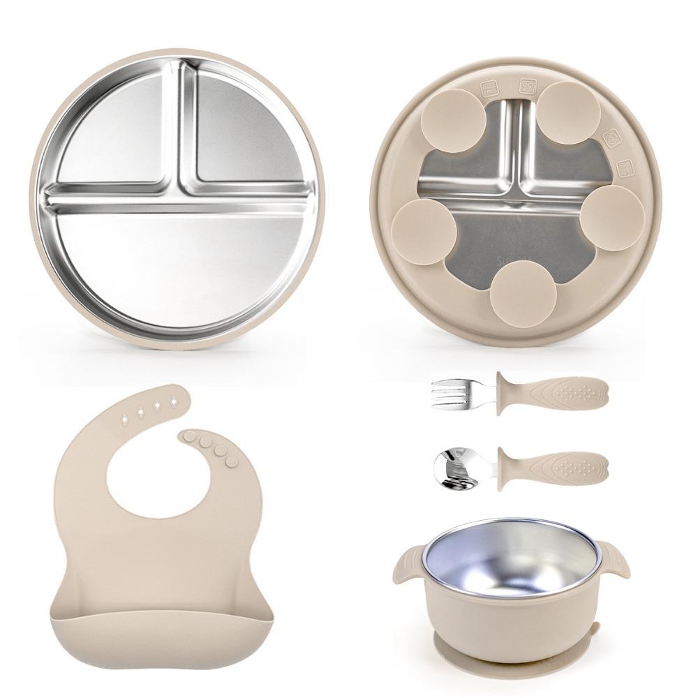 Shockproof Children's Tableware Set Divided Suction Cup Plates Baby Feeding Set Meal Training