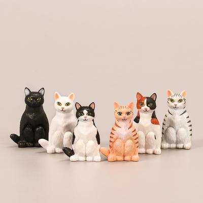 6 шт./компл. мультяшные фигурки кошек, животных, котят, модель, украшения, лечебные игрушки для подарка на день рождения
