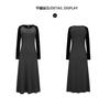 Color blocked hip dress 2025 autumn style gentle and sweet style long sleeved slim fit dress long skirt