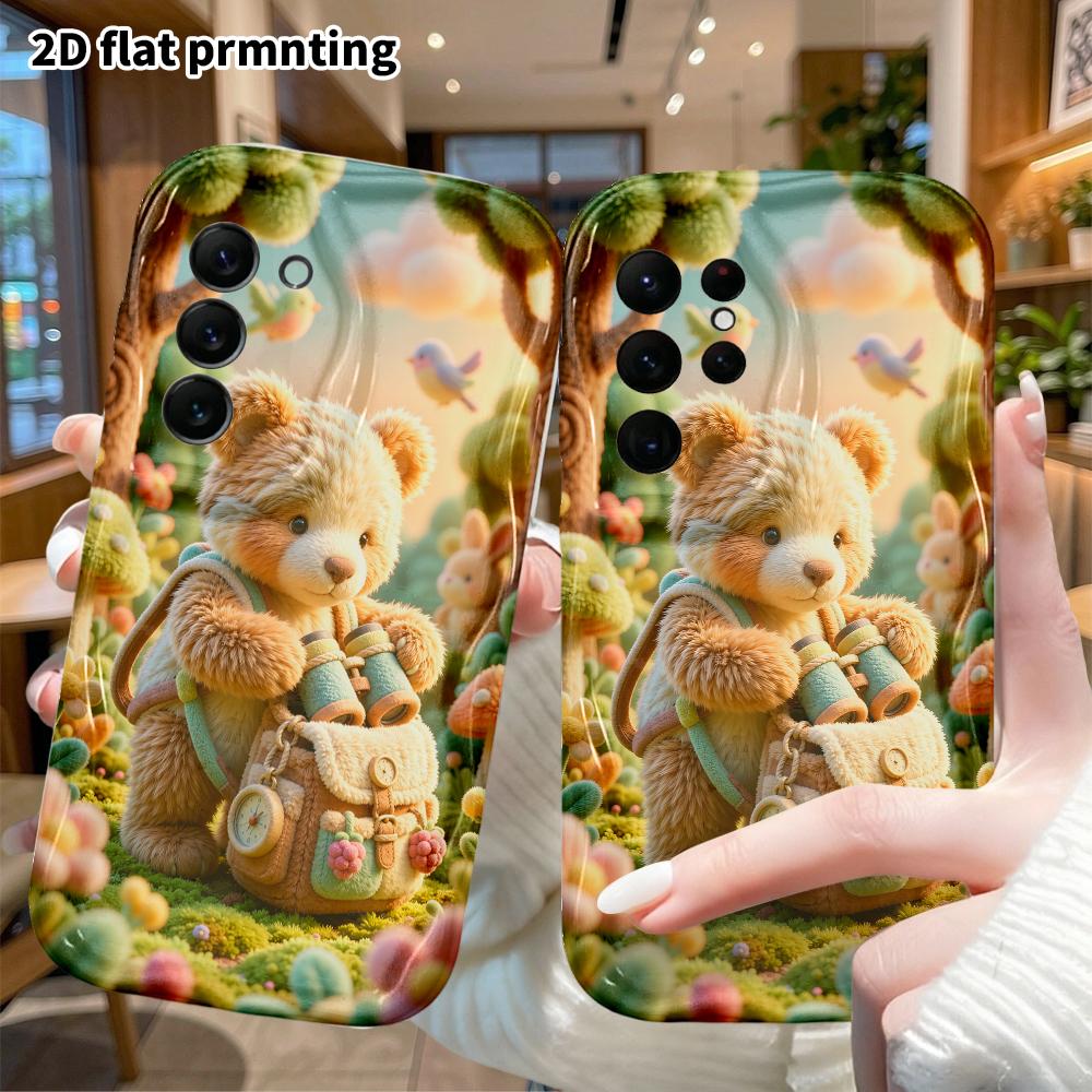 Phone Case: 2D flat, suitable for Samsung Galaxy A34 A35 M05 M06 S20 S22 S21 FE Plus 5G protective case, adventure little bear, perfect Christmas and