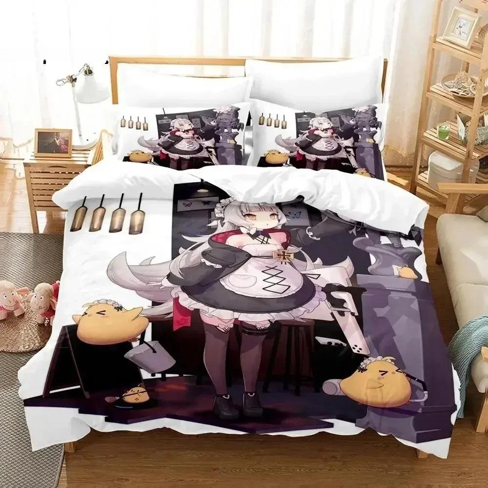 3D Принт Аниме Azur Lane Постельный Комплект Для Спальни Мягкие Современные Покрывала Удобный Детский Пододеяльник Покрывало И Наволочка
