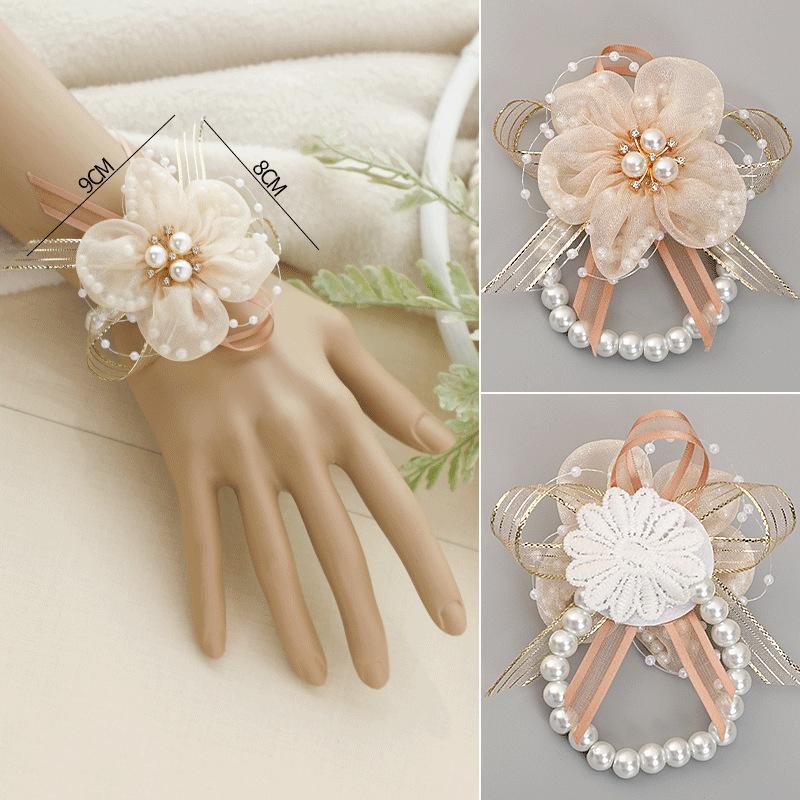 Свадебные торжества подружки невесты, свадебная вечеринка, эластичные аксессуары для фотографий с жемчугом, принадлежности