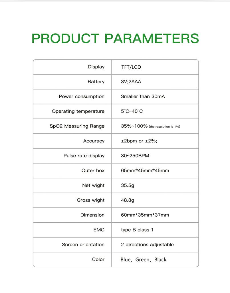 Fingertip Pulse Oximeter with HD Color Display - Quick Measurement, Health Monitoring Device | Modern Medical Device | Durable Plastic Body