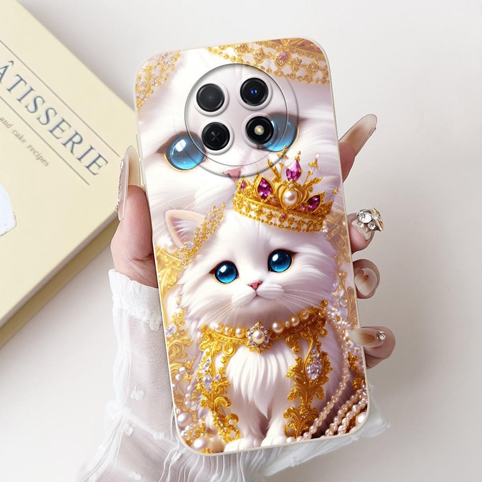For Realme 12 5G Case For Realme 12X 5G Cover RMX3998 Luxury Fashion Flowers Kawaii Girl Cute Cat Shockproof Phone Case Funda