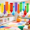 Crayon Pencil Hanging Honeycomb Decoration Welcome Back To School Hanging Crayon Honeycomb for First Day of School Classroom Ceiling Decor