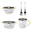 Miffy Non-slip Stainless Steel Tableware Set of 5, Mixed Colors, Air + Bowl + Cup + Spoon + Fork, Popular Korean Parenting Items