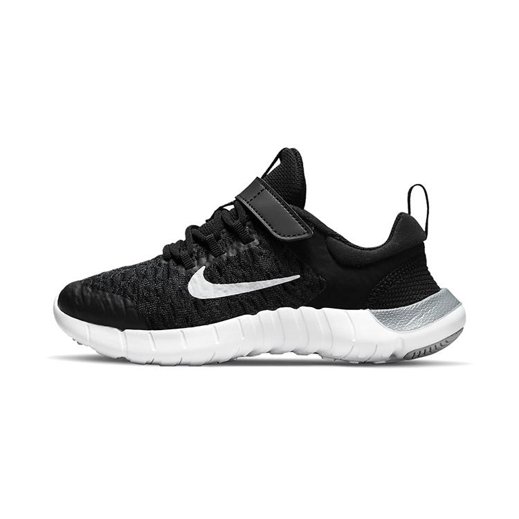 Nike Бесплатные кроссовки для бега для детей Free RN Cushioning, низкие, черные с белым, для детей от 3 до 7 лет, CZ3996-001