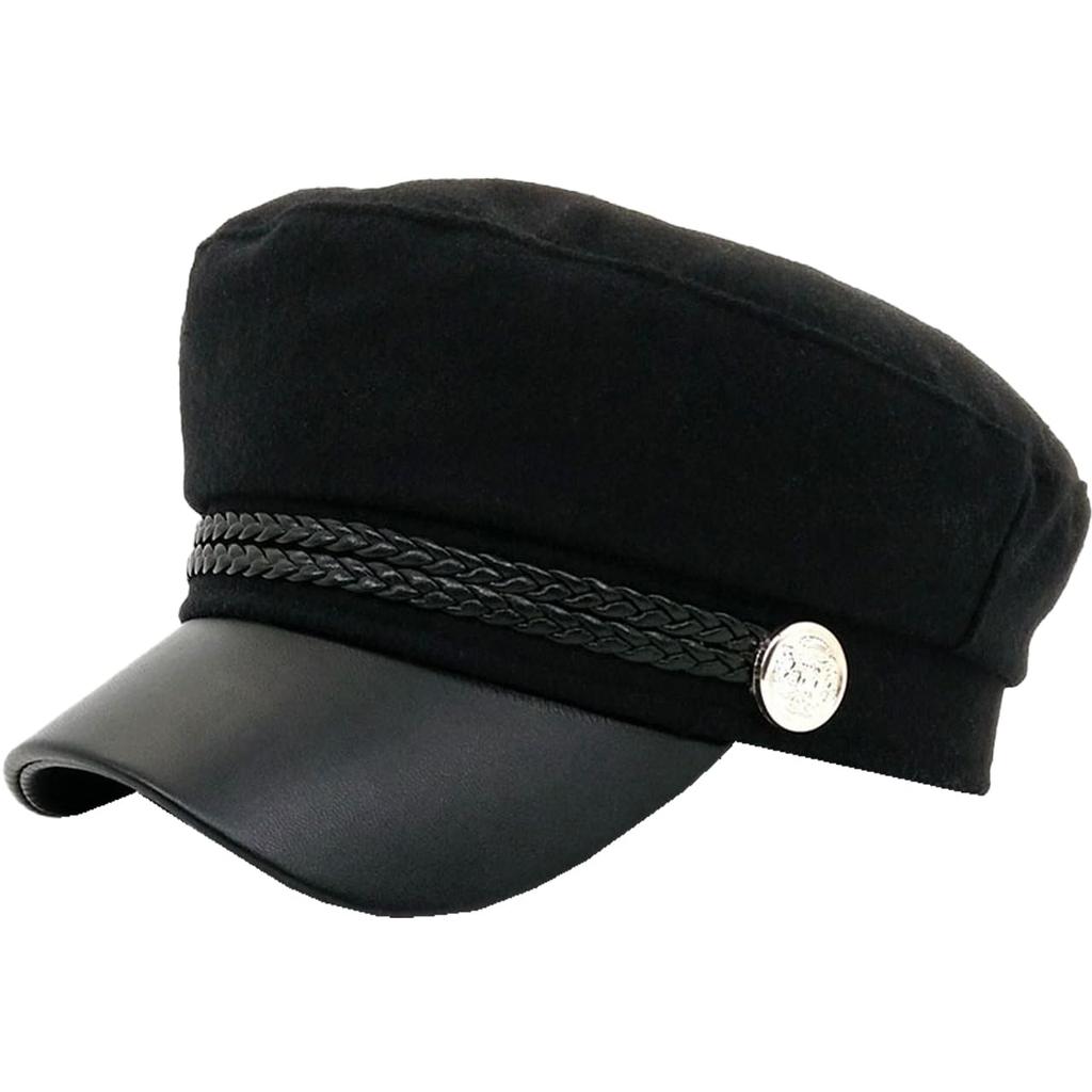 Marine Gothic Going CZ315 [White Fang] Cap, Black, Casquette, Lolita, Hat, Out, Travel, Stylish, Women's, (Black)