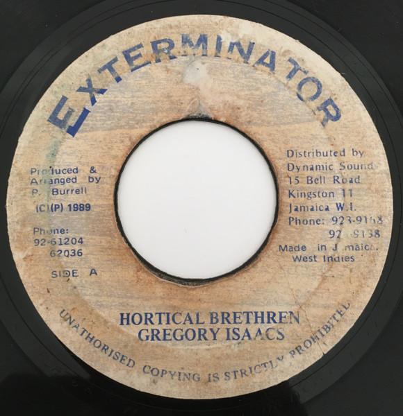7-дюймовая пластинка GREGORY ISAACS Hortical Brethren NONE Exterminator 1989 Ямайка Регги Ска Даб Б/у