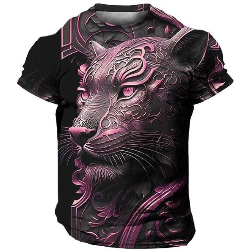 Мужские футболки с 3D-принтом Harajuku Tiger, уличная одежда в стиле хип-хоп, панк, модный пуловер с круглым вырезом и короткими рукавами, футболка большого размера