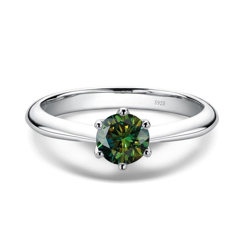 Bague Ringen Обручальные кольца с муассанитом цвета D 1,0 карат для женщин, ювелирные изделия из белого золота 18 карат, цвета стерлингового серебра 925 пробы