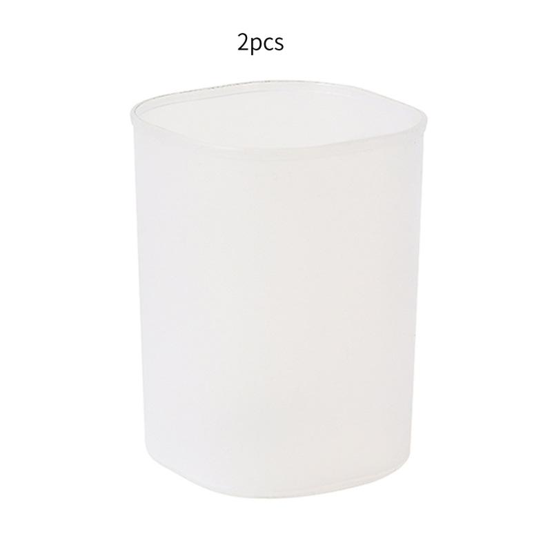 2pcs Desktop Transparent Round Plastic Pen Holder, Multifunctional Stationery Organizer, Student Pen Stand, Storage Tube