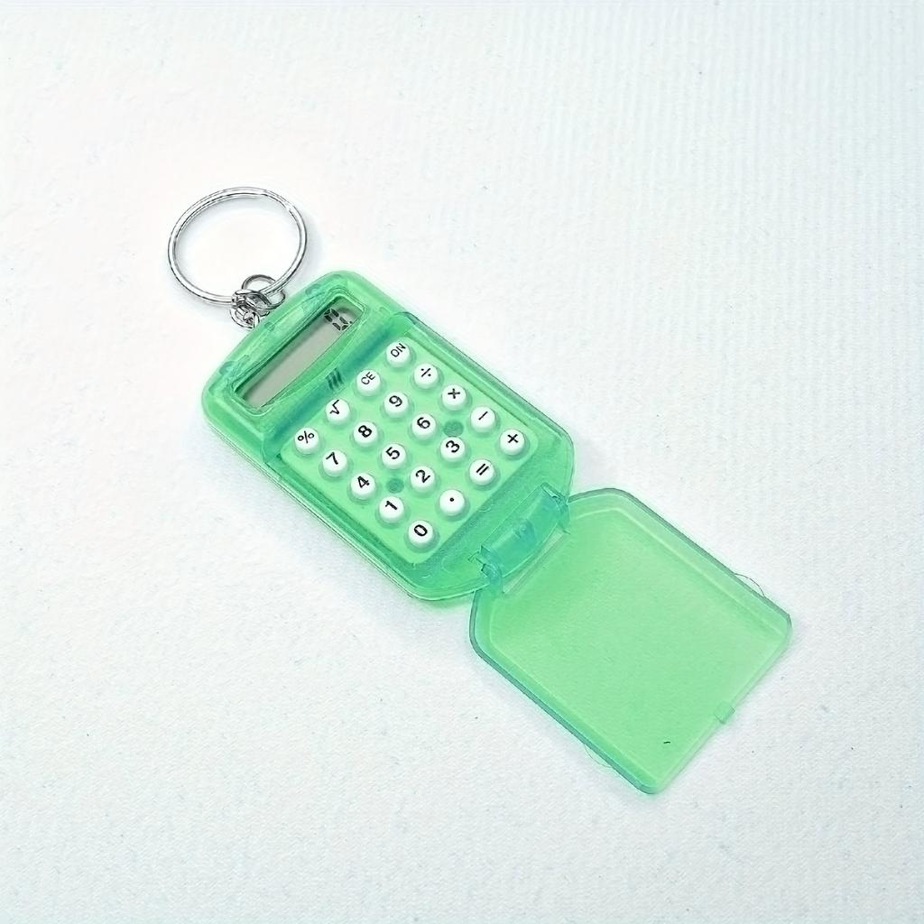 8 Bit Mini Calculator Exquisite Keychain Cute Hanging Flip Calculator Student Supplies Jelly Color Portable Learning Daily Acces