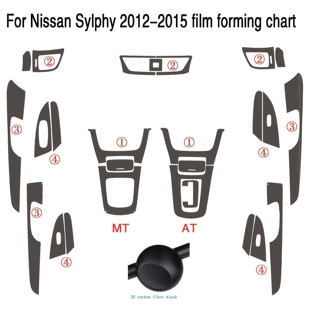 Для Nissan Sylphy Sentra B17 2012-2015 Внутренняя центральная панель управления Ручка двери Защитная пленка из углеродного волокна Аксессуар для автомобиля
