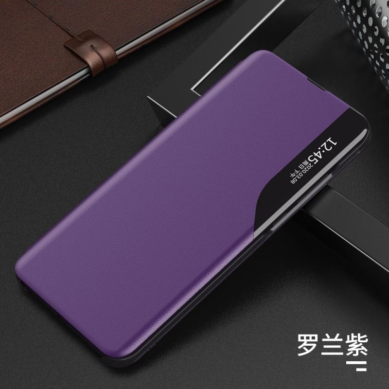 Тонкий кожаный чехол-книжка Galaxy S25 Ultra с боковым окошком, совместимый с сериями S26 S20 Note20, противоскользящий, ударопрочный