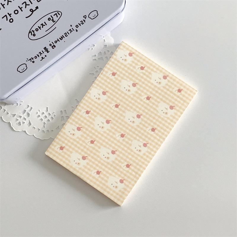 Korean INS Cute Pudding Bear Memo Pad Cute Student Loose Leaf Message Notepad Girl Mini Pocket Planner Scrapbook Material Paper