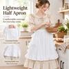 Ruffle Edge Half Body Apron Cotton Material Short Apron Fashion Work Apron  For Cafe